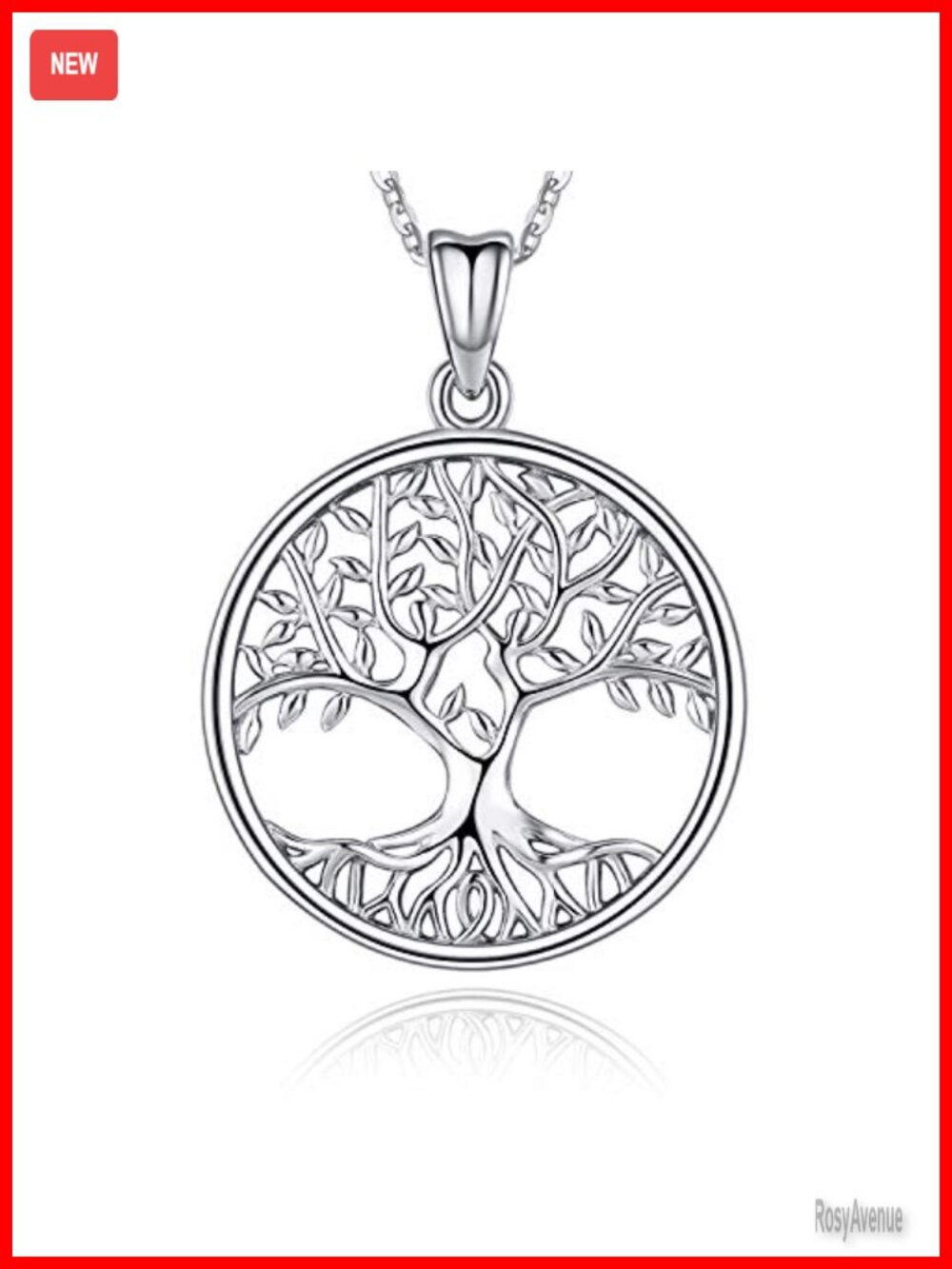 Tree of Life Necklace Sterling Silver Pendant 18 Inch Chain Jewelry Gift for